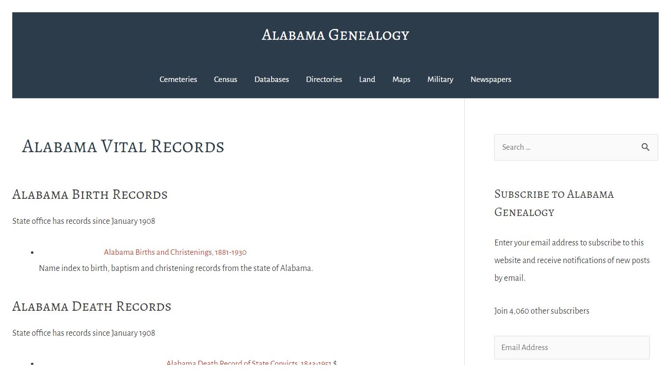 Alabama Vital Records — Alabama Genealogy